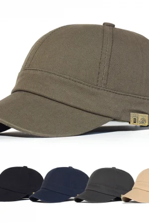 Short Brim Baseball Cap Cotton Men Women Soft Vintage Dad Hat Adjustable Trucker Style Low Profile Caps