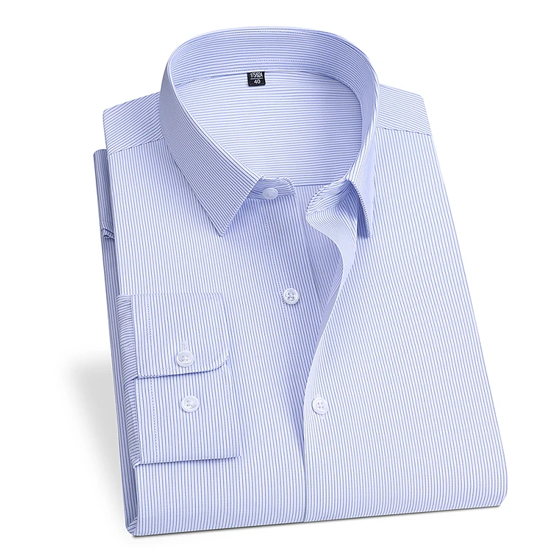 Spring and Autumn New Men's Long-sleeved, Iron-free, Three-proof, Pocket-free Business Attire, White Shirt, Men's Formal Wear - Image 3
