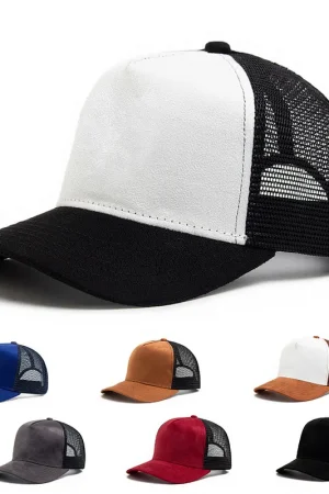 Men's and women's universal mesh suede work cap, men's baseball cap, breathable sports cap for spring and summer seasons.