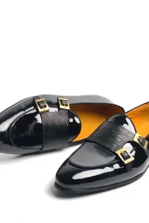 Hotselling Handmade Men's Patent Leather Shoes Summer Casual Wear For Wedding Party Office Monk Buckle Slip-On Man Shoes Genuine