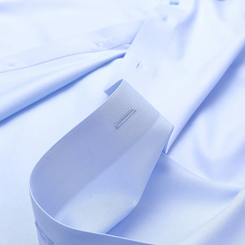 Spring and Autumn New Men's Long-sleeved, Iron-free, Three-proof, Pocket-free Business Attire, White Shirt, Men's Formal Wear - Image 6